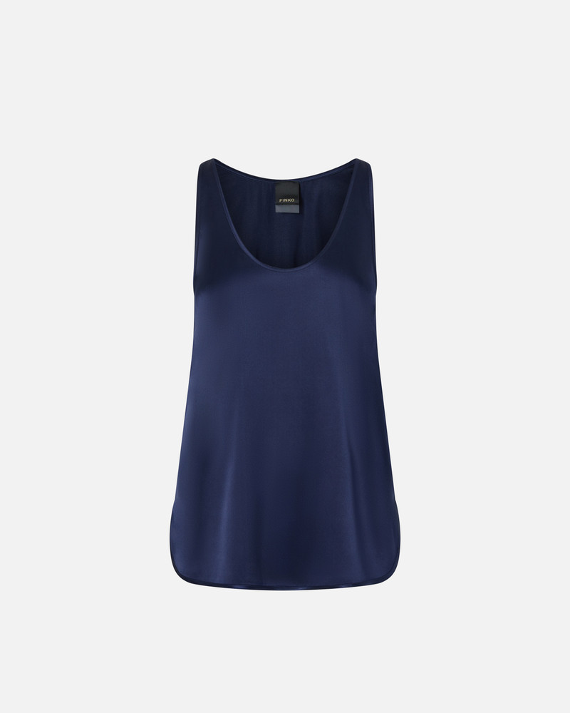 STRETCH SILK SATIN TANK TOP - 1