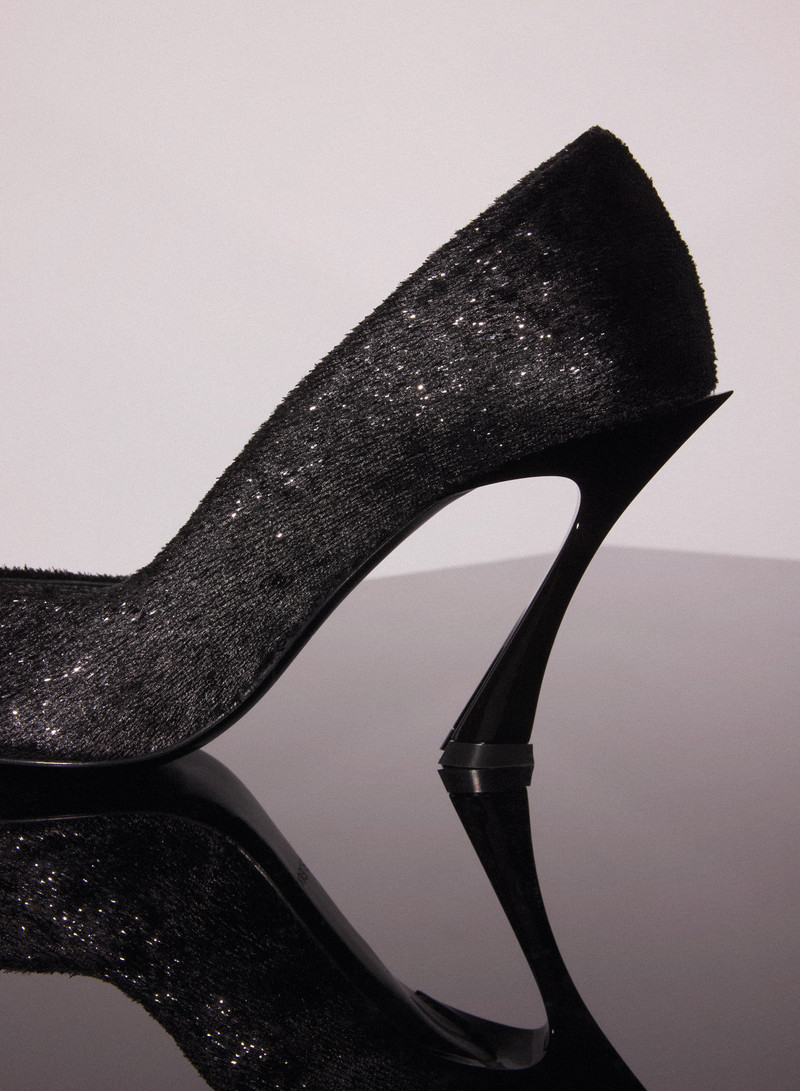 black leather faux fur glittered fang 95 pump 3