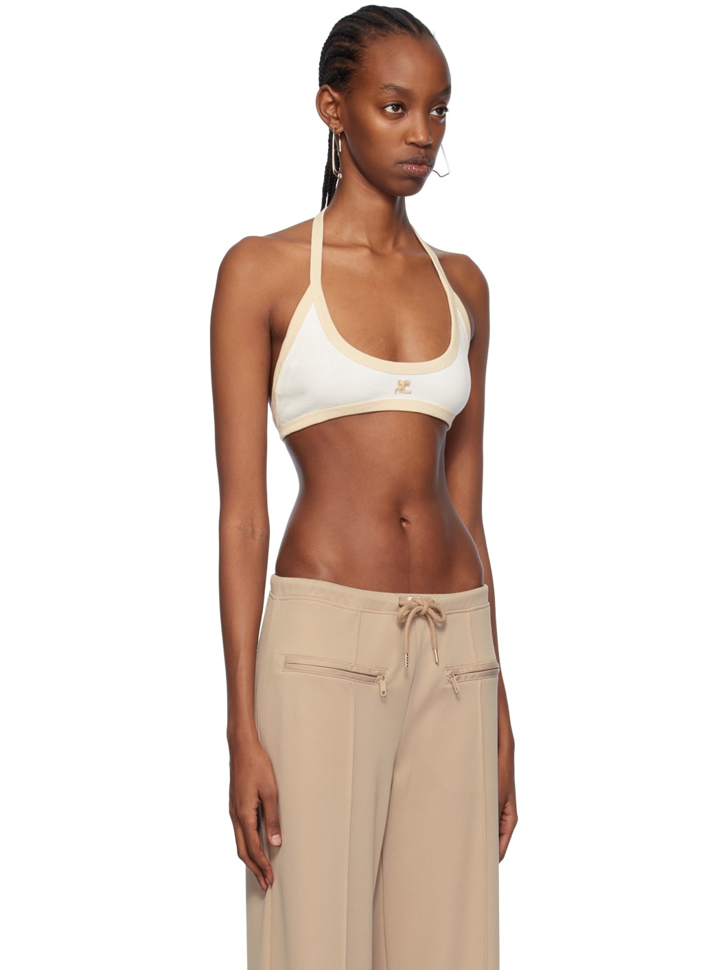 White Contrast Bra - 2