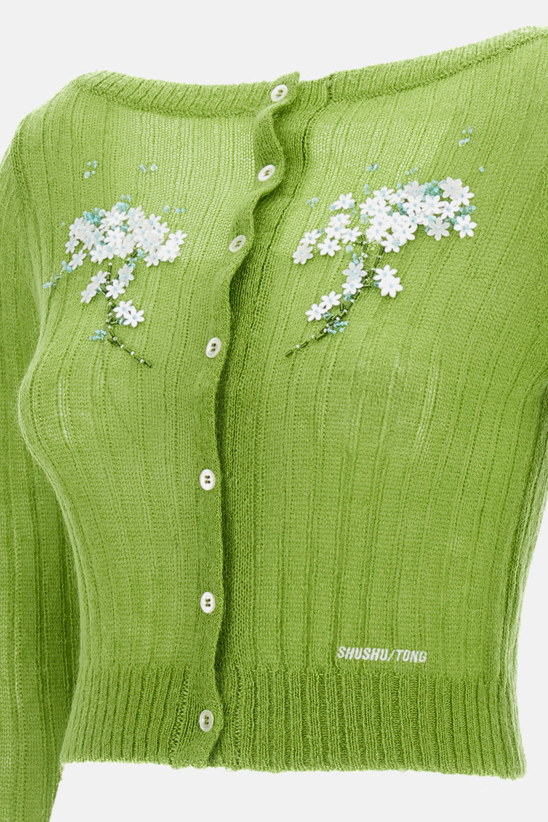 KNIT CARDIGAN WITH PEARL FLORAL EMBROIDERY 3