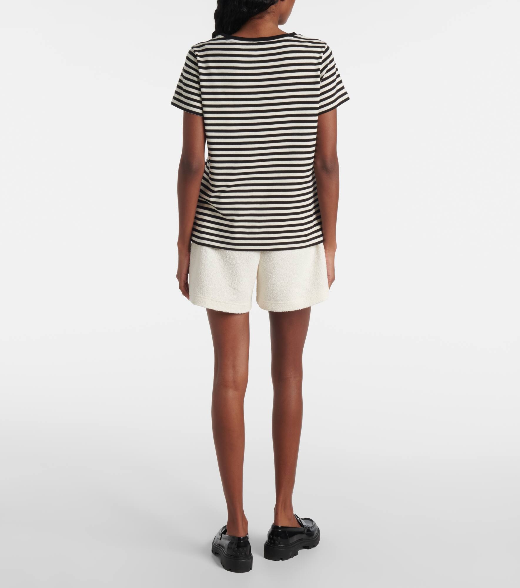 Striped logo cotton T-shirt - 3