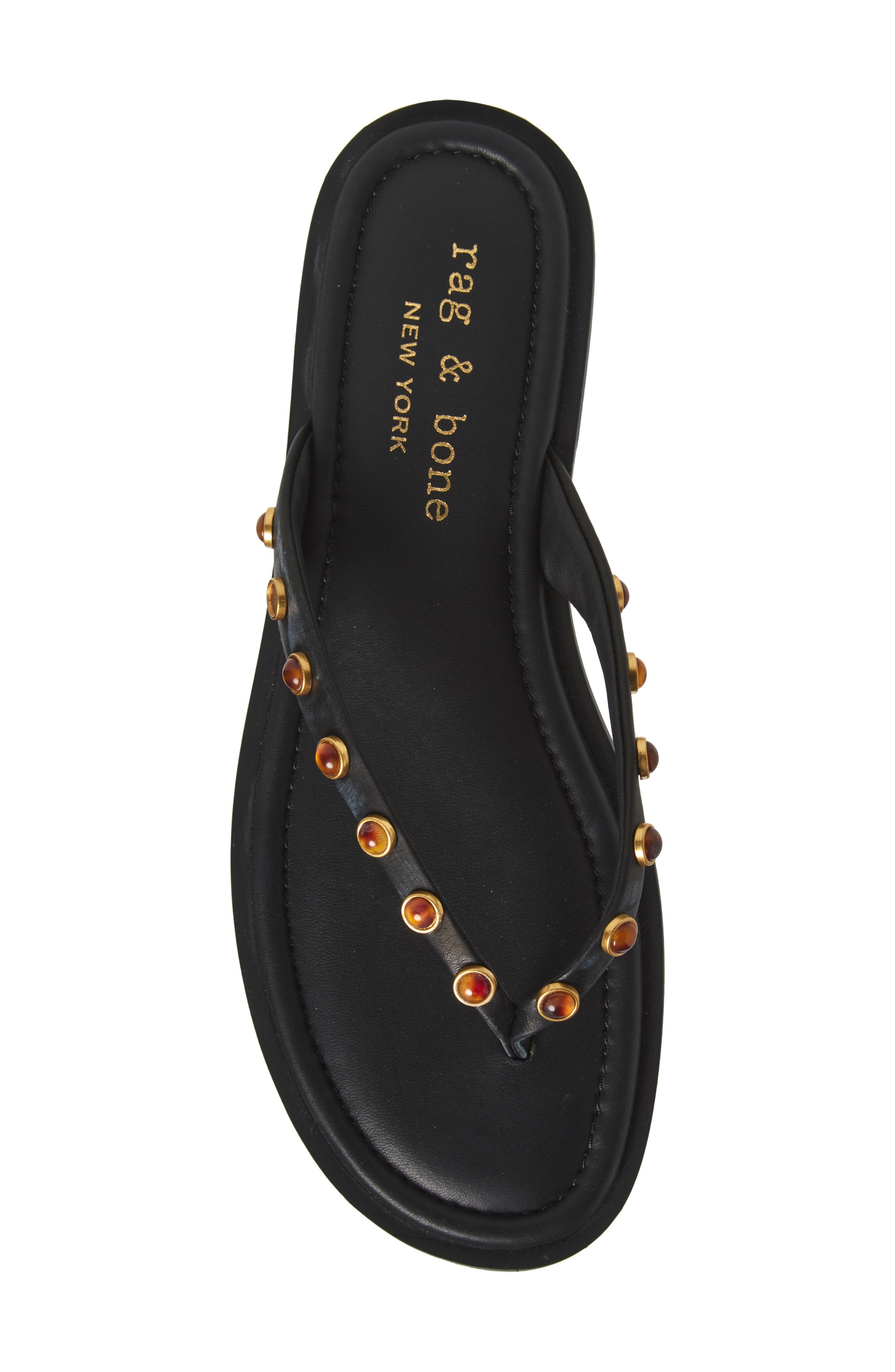 rag & bone Cabochon Gia Flip Flop in Black at Nordstrom - 5