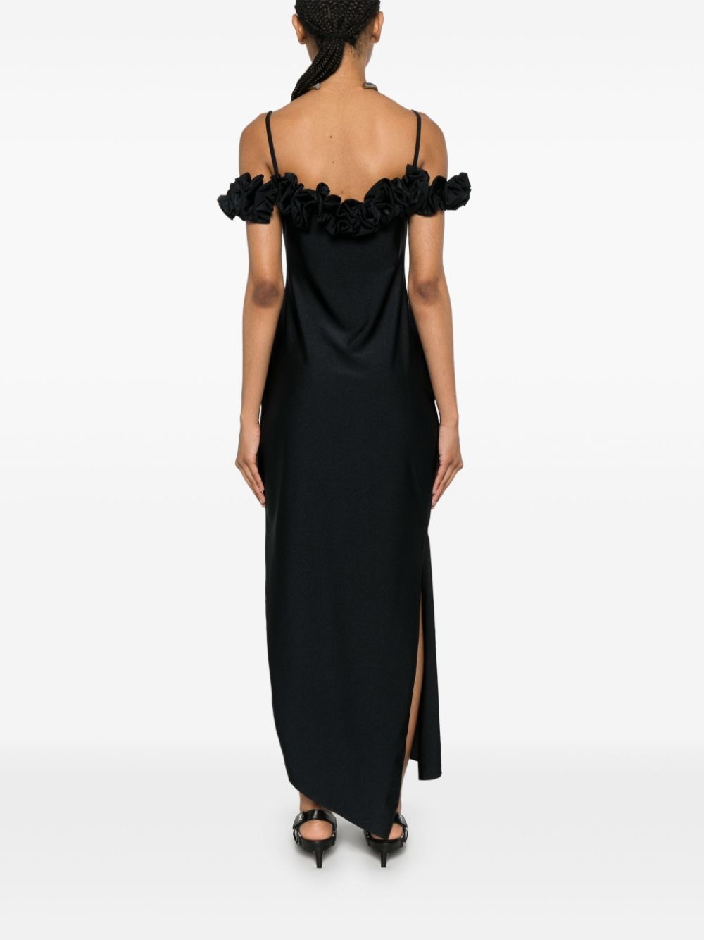 ruffled-trim midi dress - 4