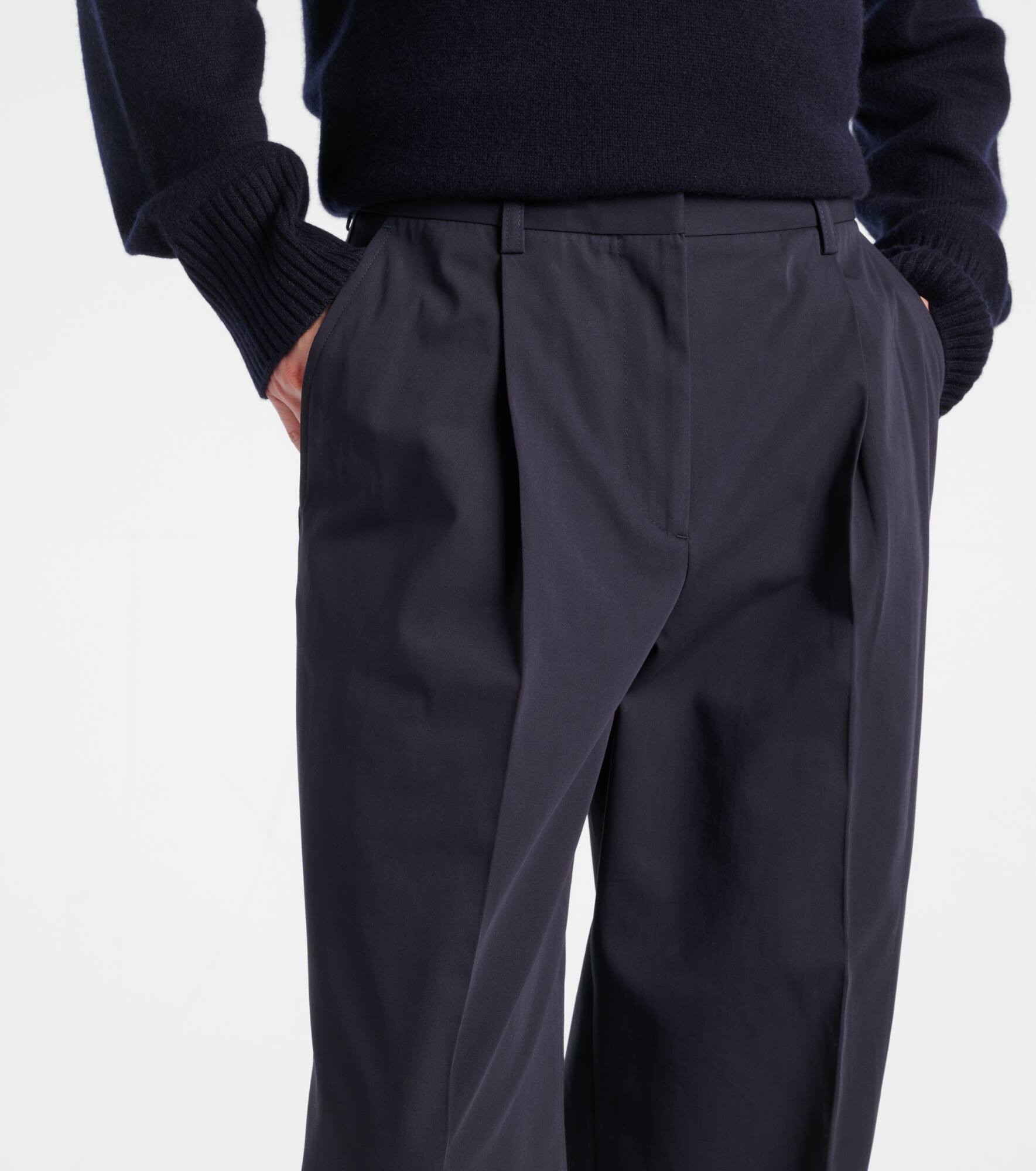 High-rise cotton straight pants - 4