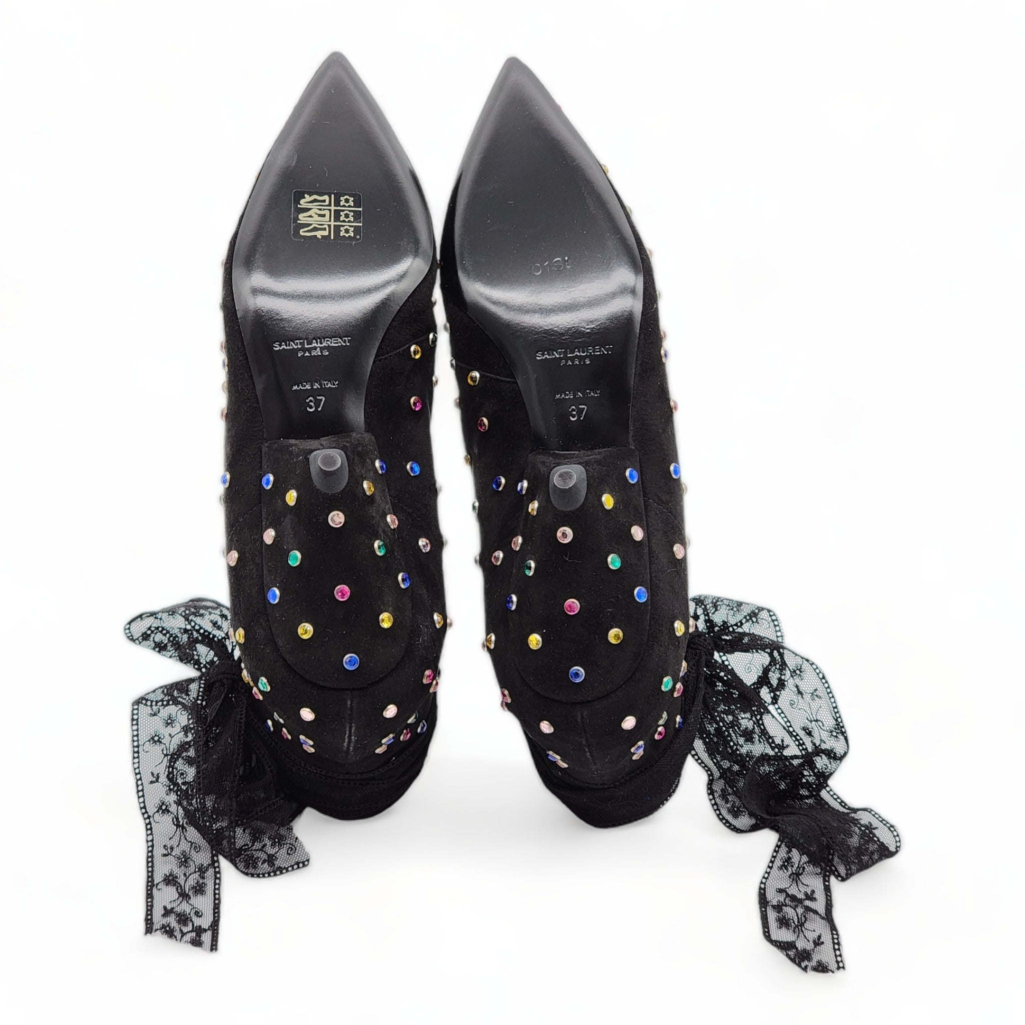 Saint Laurent Blaze 45mm Crystals Booties - 7