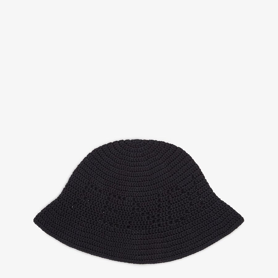 Black cotton bucket hat - 1