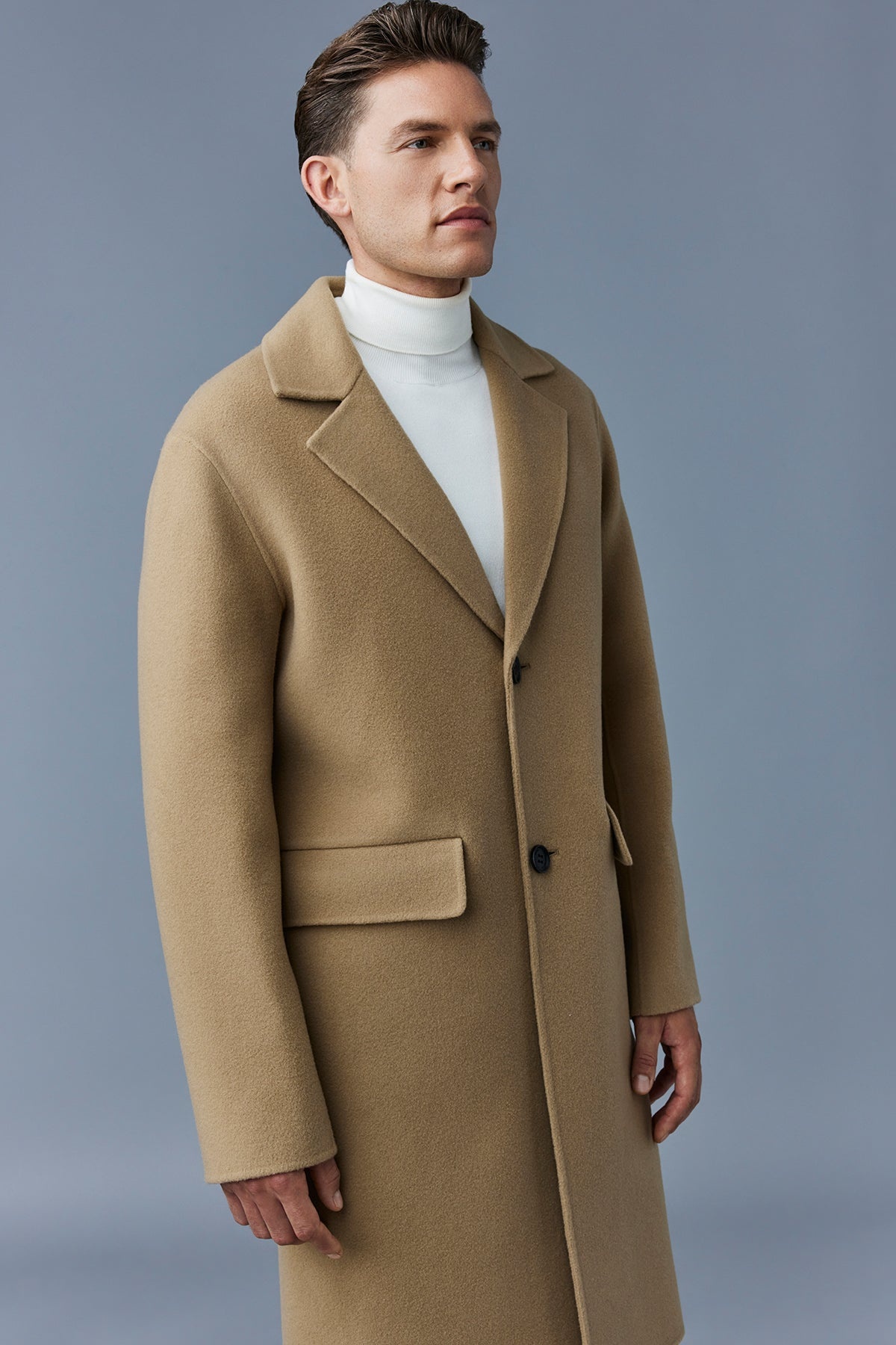 BENJAMIN Double-face wool coat with notched lapel - 6