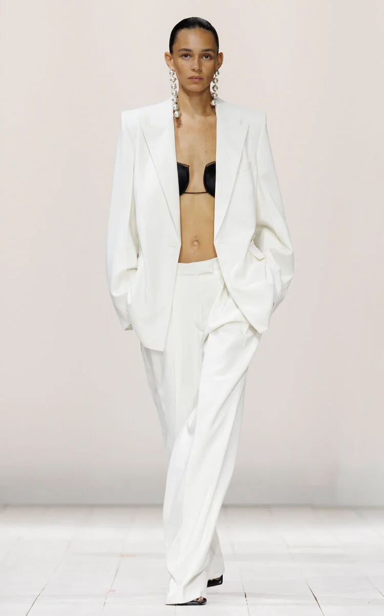 Tailored Wool Mohair Jacket white - 1