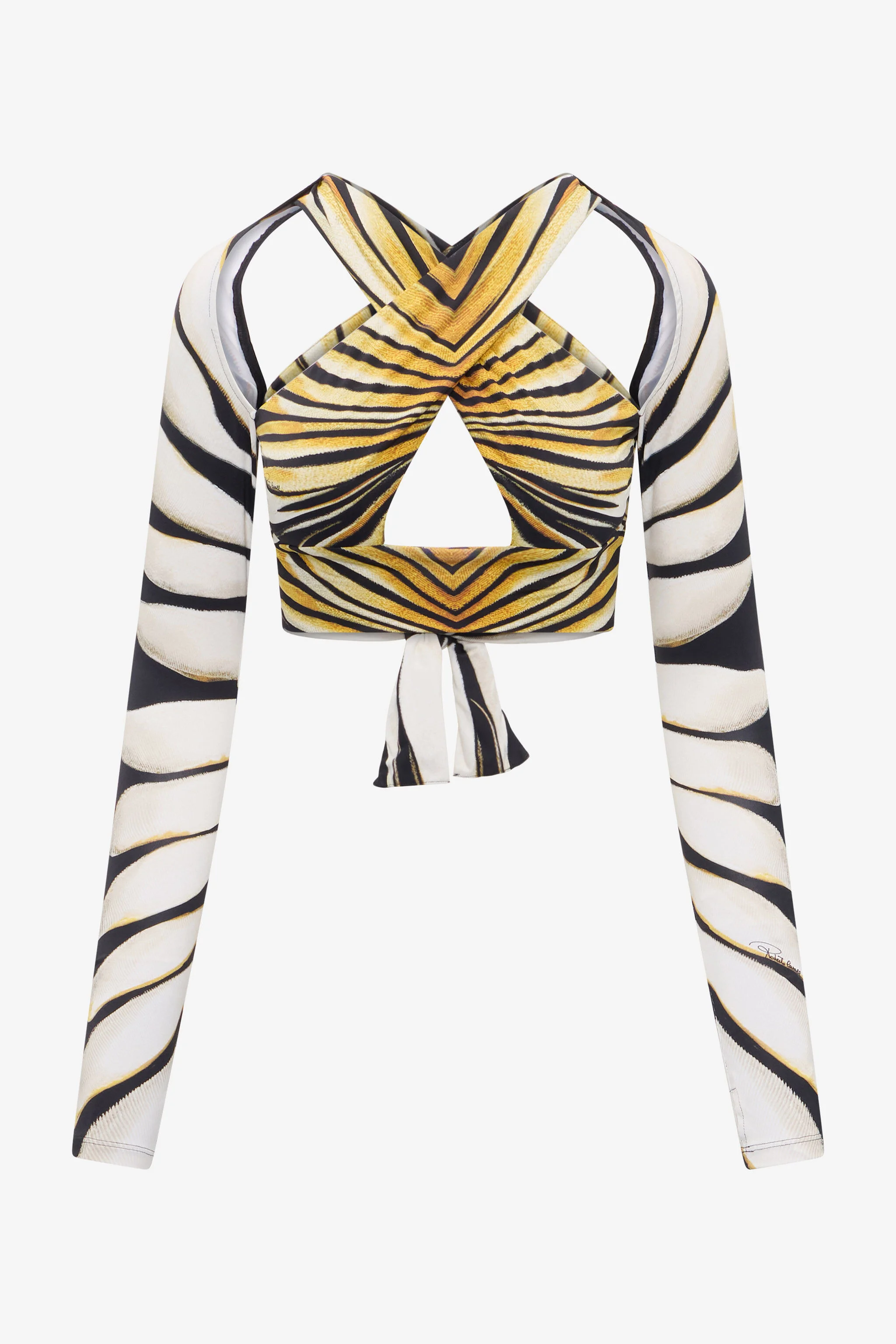 Ray Of Gold Print Cut-Out Top - 1