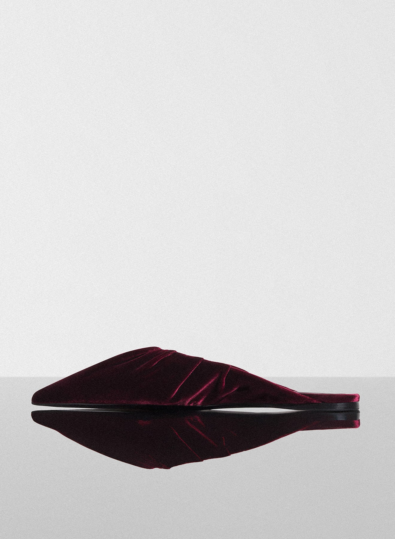 burgundy draped Fang flats - 2