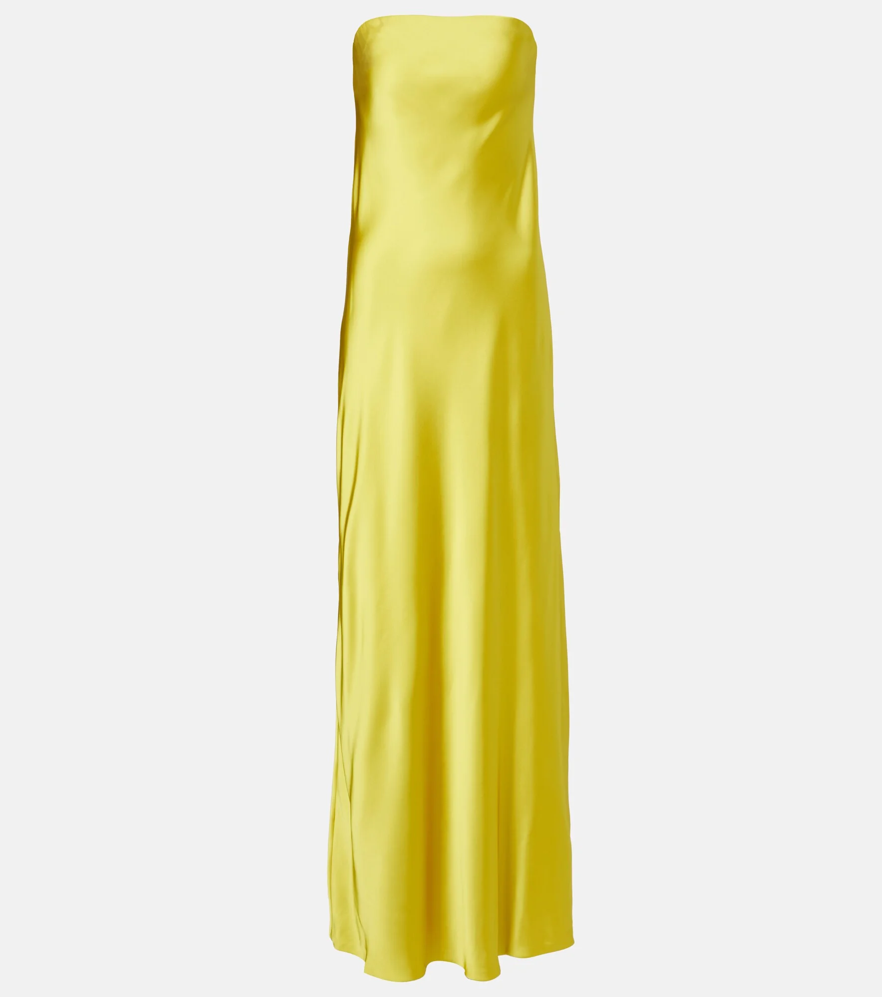 Bias off-shoulder satin gown - 1