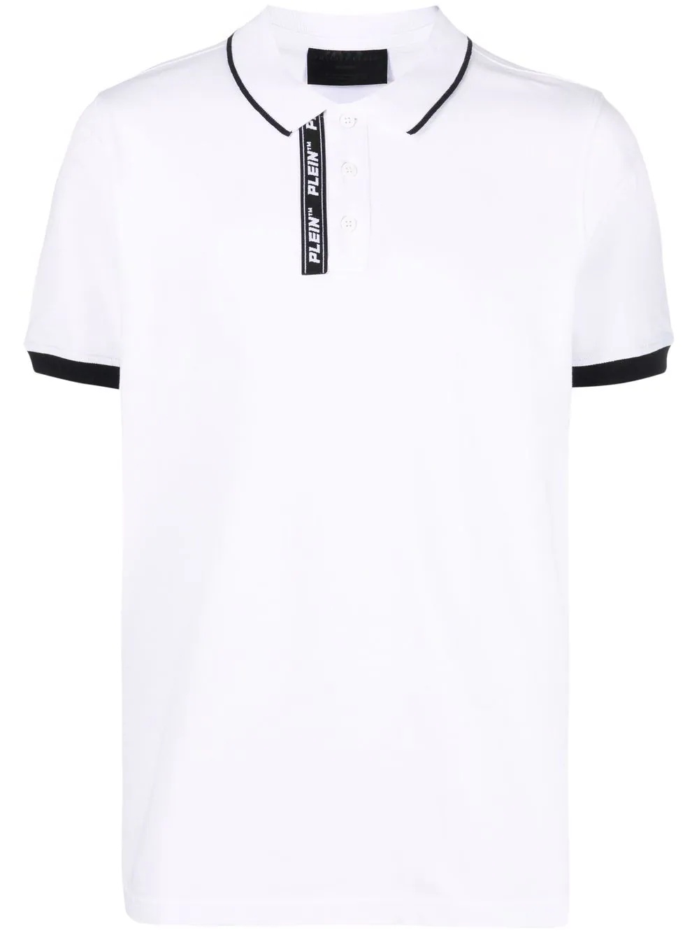logo-tape detail polo shirt - 1