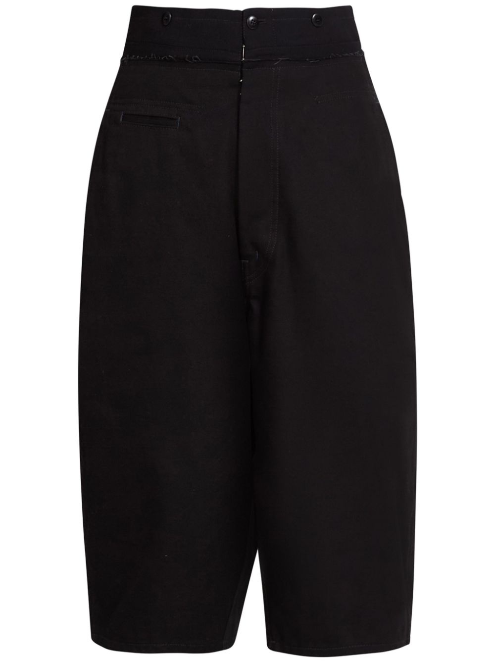 raw-edge drop-crotch shorts - 1