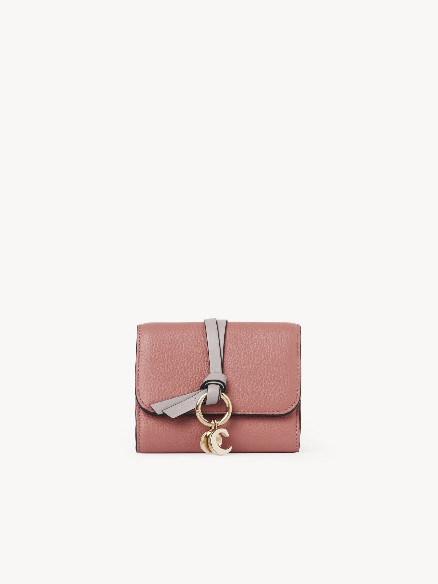 SMALL ALPHABET TRI-FOLD IN GRAINED LEATHER - 1