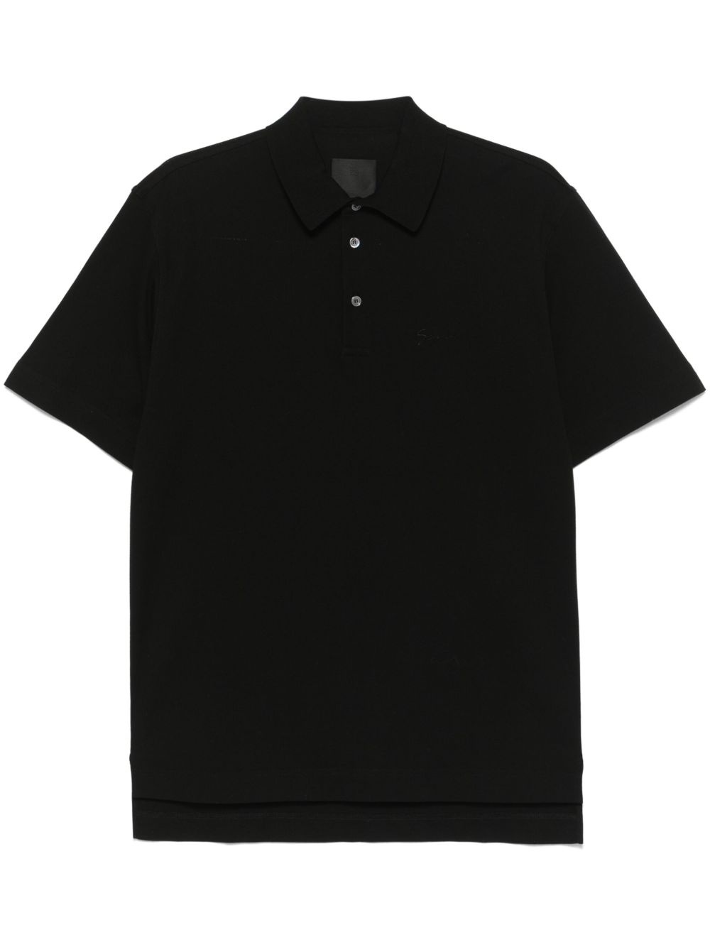 logo-embroidered cotton polo shirt - 1