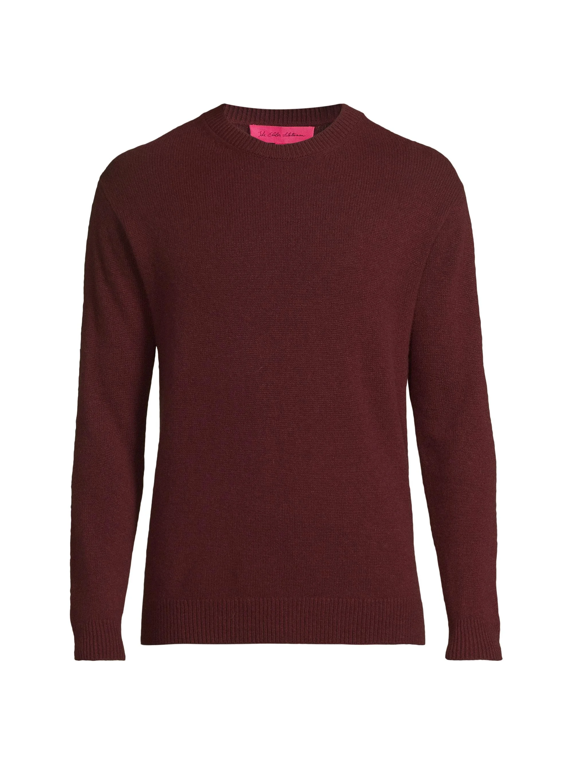 Men's Statesman Cashmere Crewneck Sweater - Bordeaux - 1