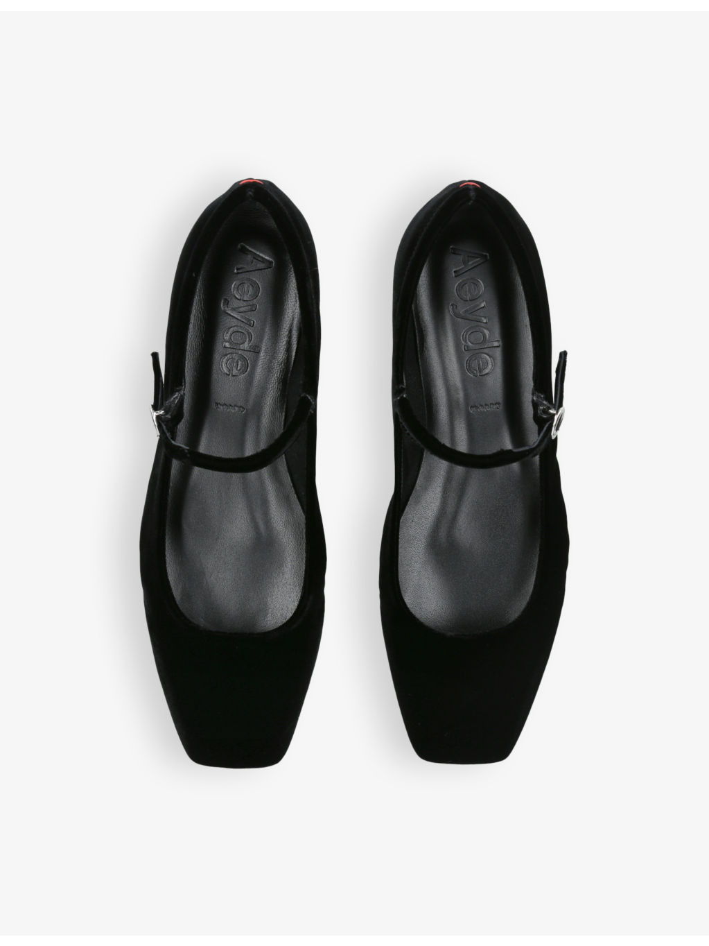 Uma square-toe velvet Mary Jane flats - 2