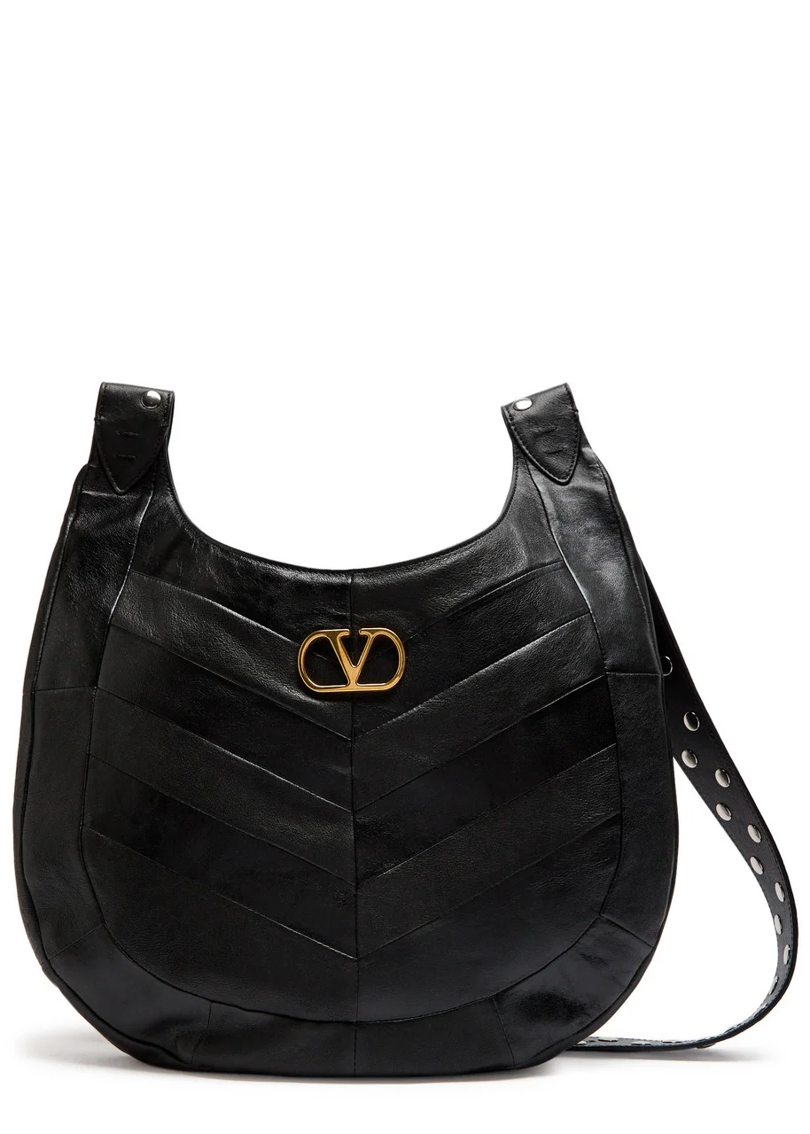 Valentino Logo-plaque Chevron Leather Hobo bag - 1