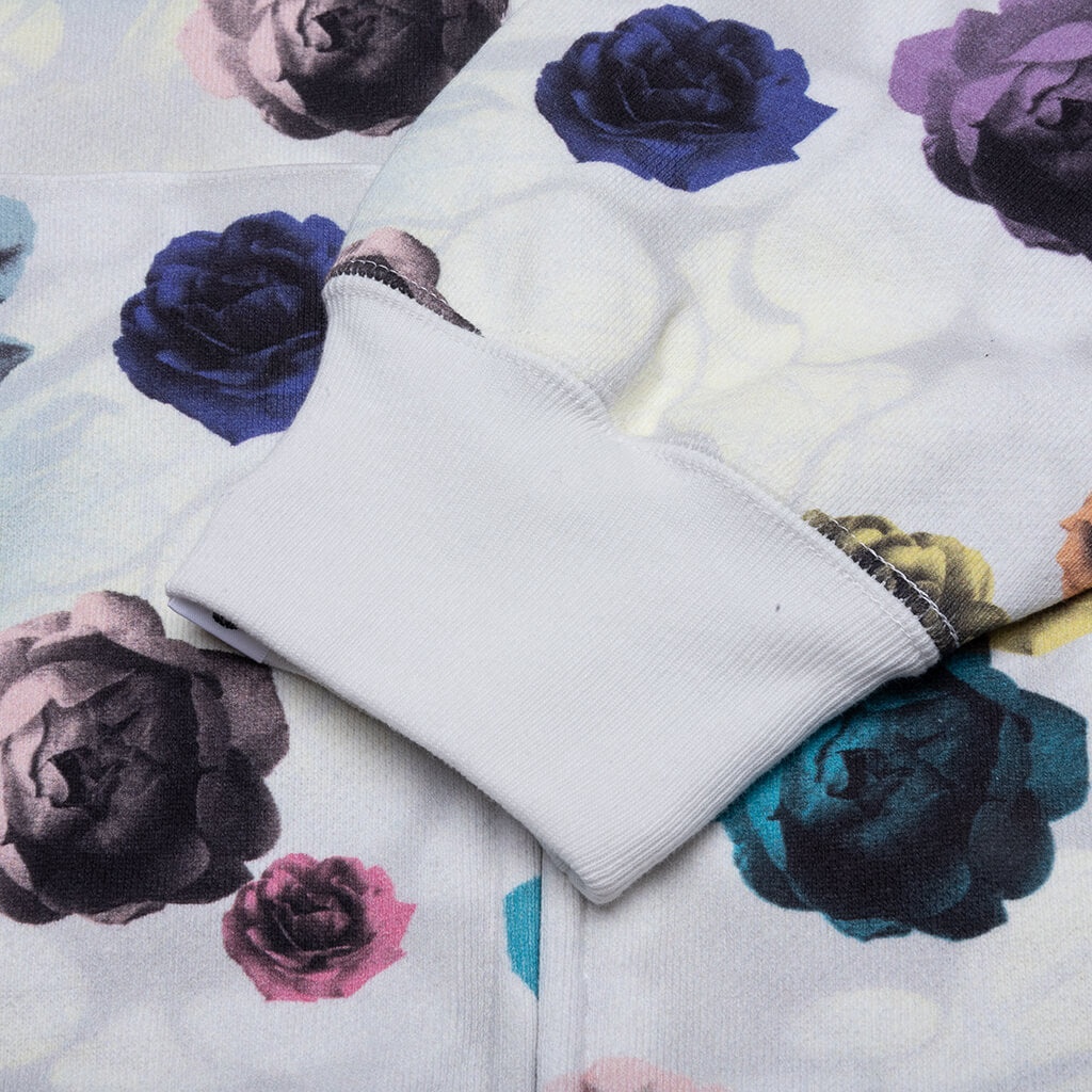 FLORAL CAMO SHARK RELAXED FIT FULL ZIP HOODIE - IVORY - 4