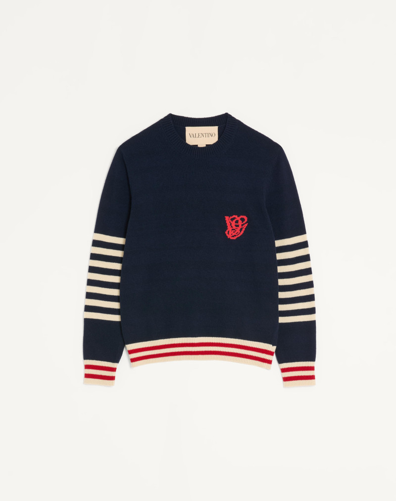 VALENTINO WOOL SWEATER WITH VG EMBROIDERY 1