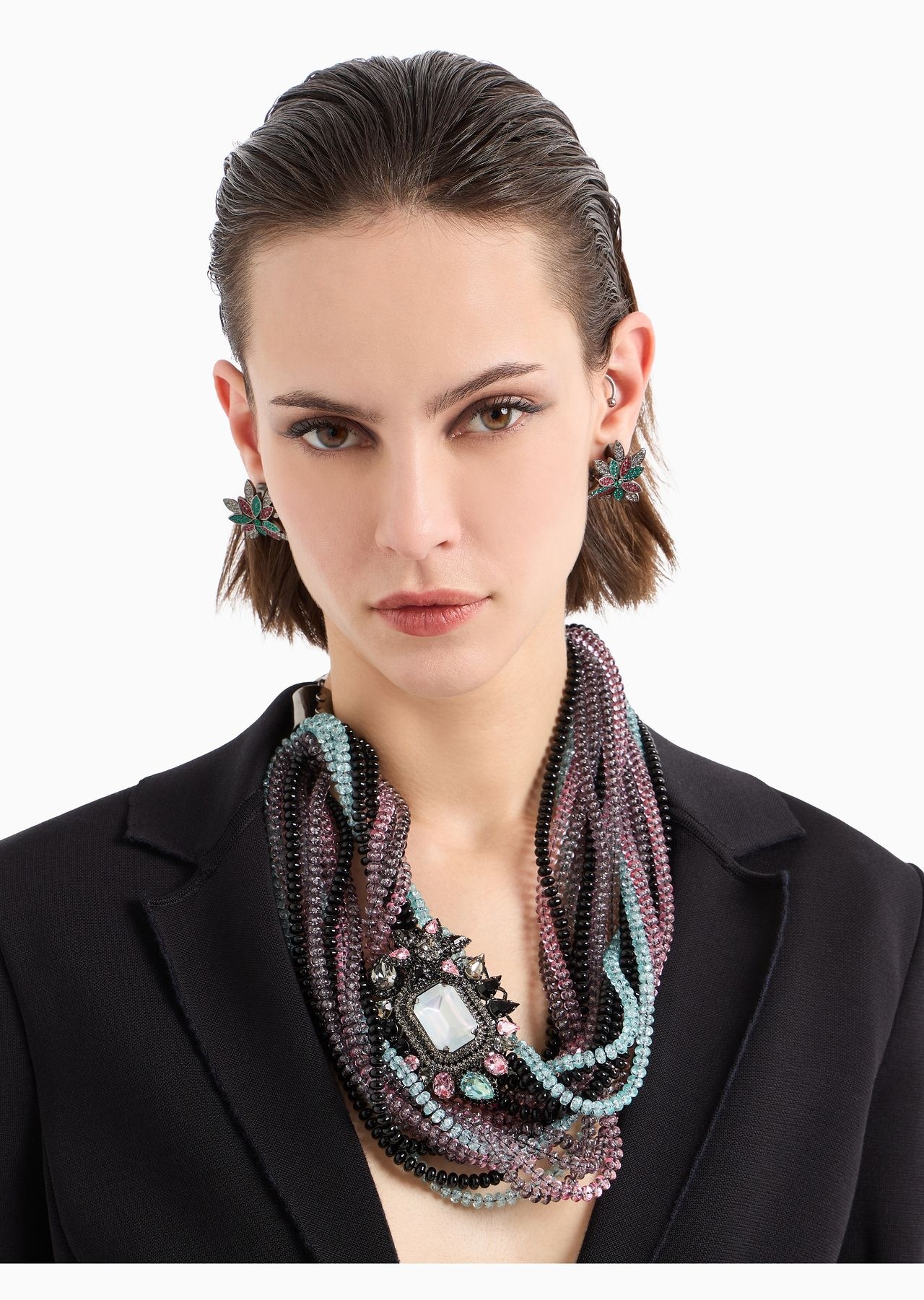 Multistrand necklace with crystals - 3