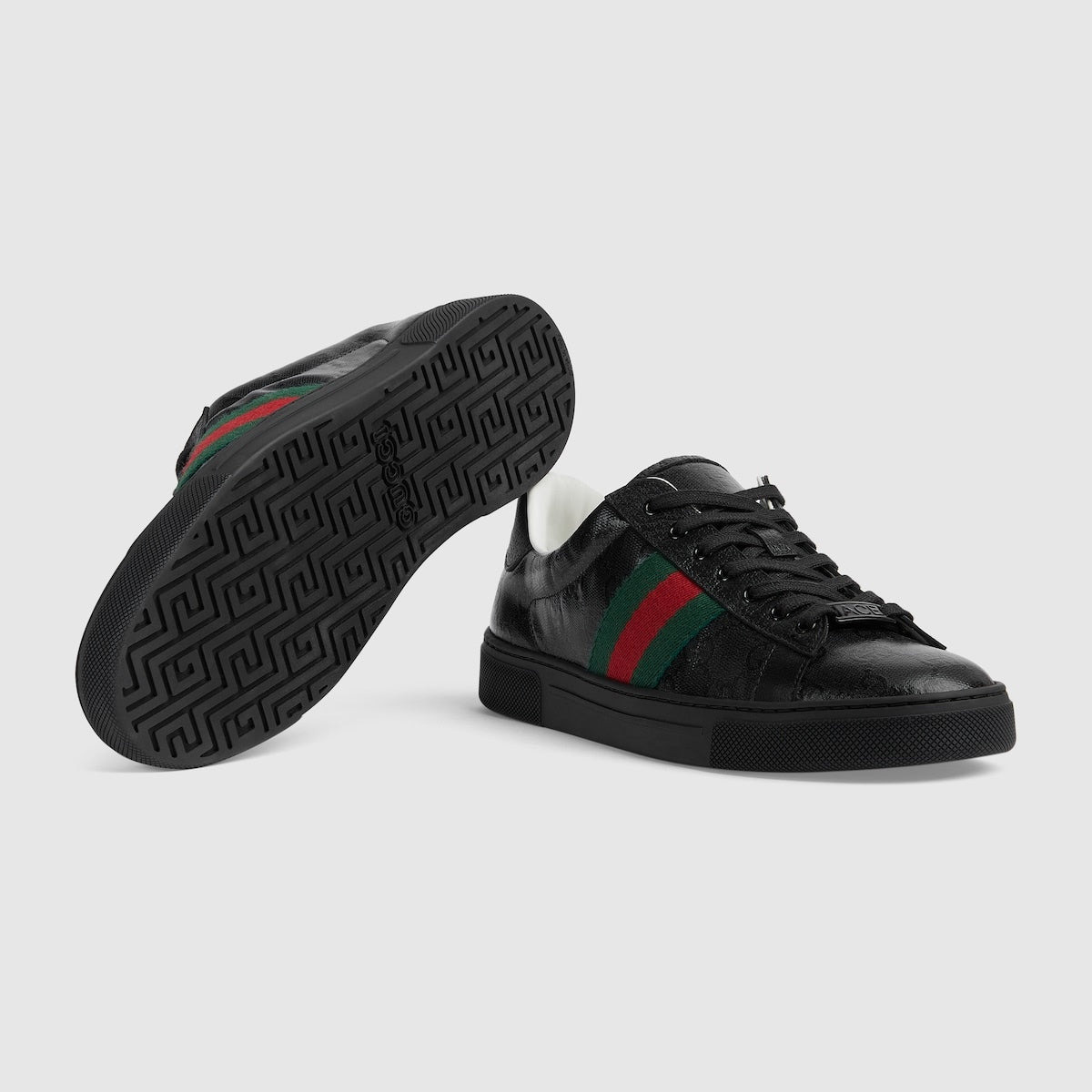 Gucci Ace Web Leather Sneakers - 4