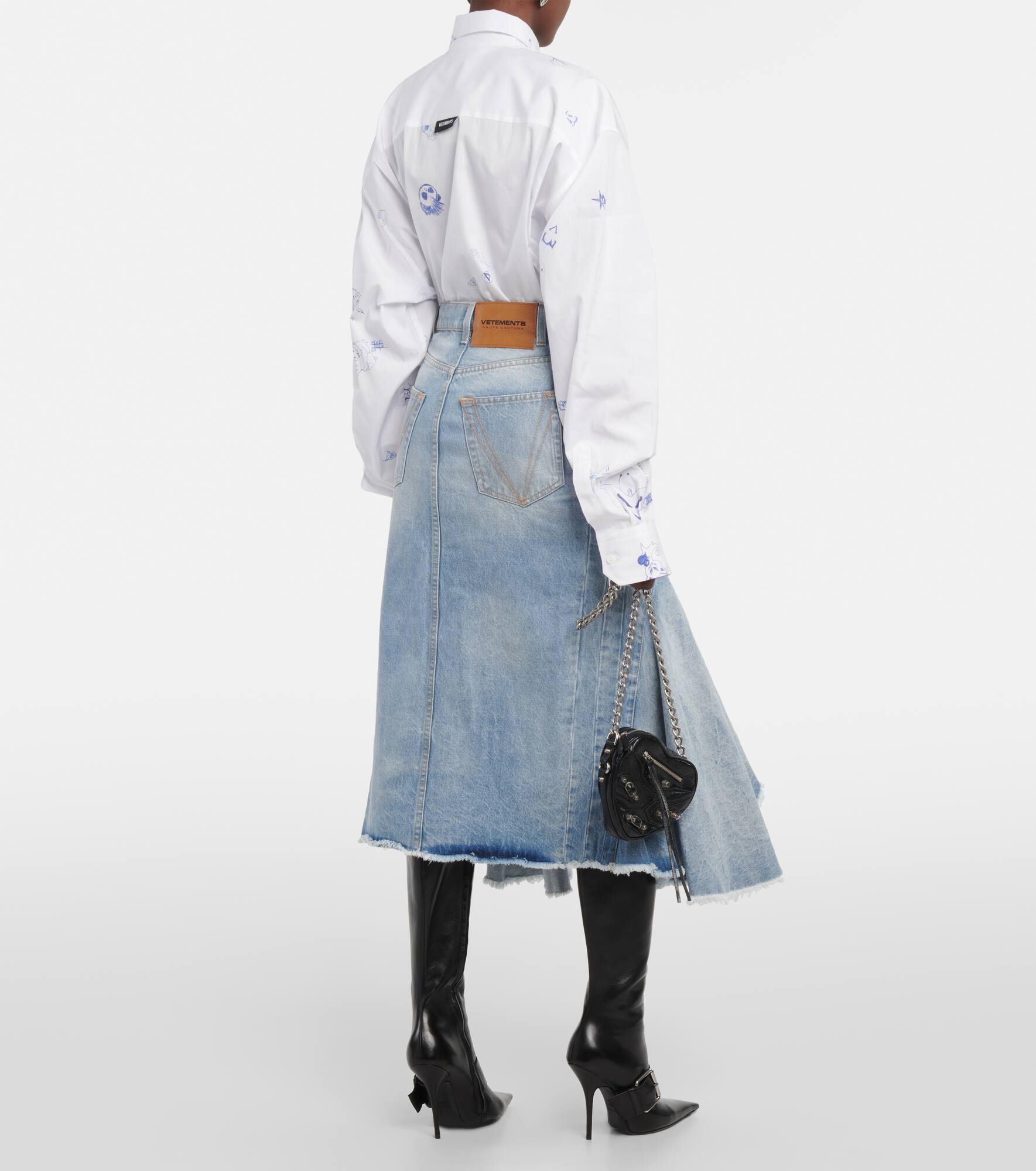 Denim midi skirt - 3