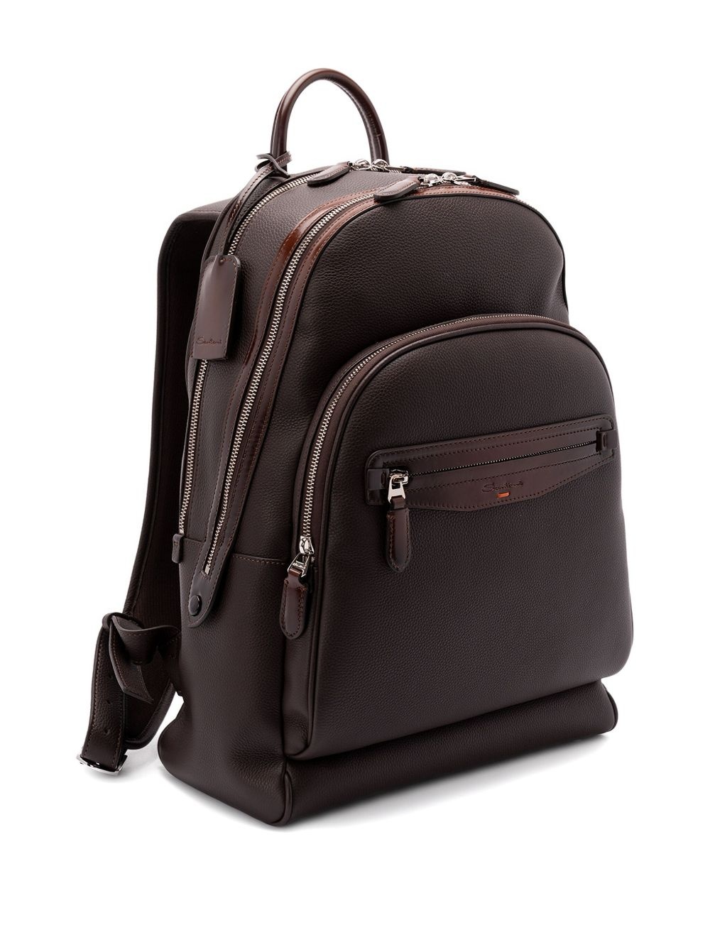leather zip-fastening backpack - 3