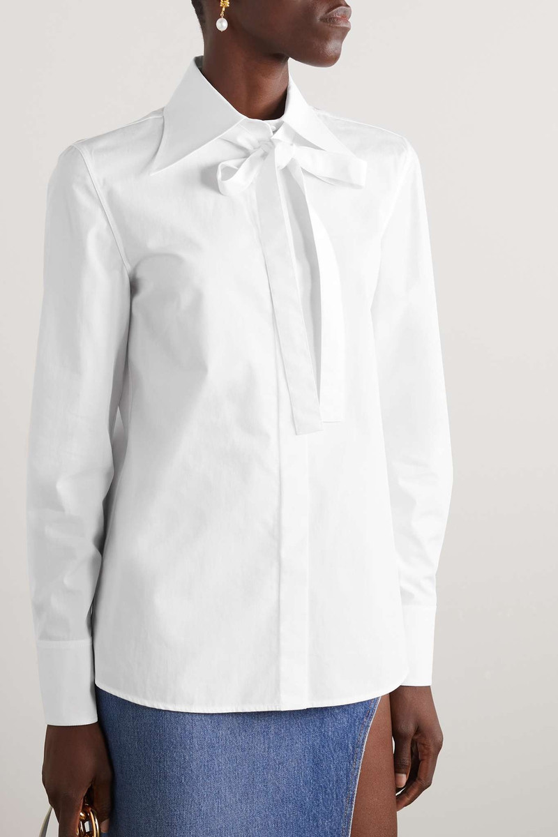 Pussy-bow cotton-poplin shirt 3