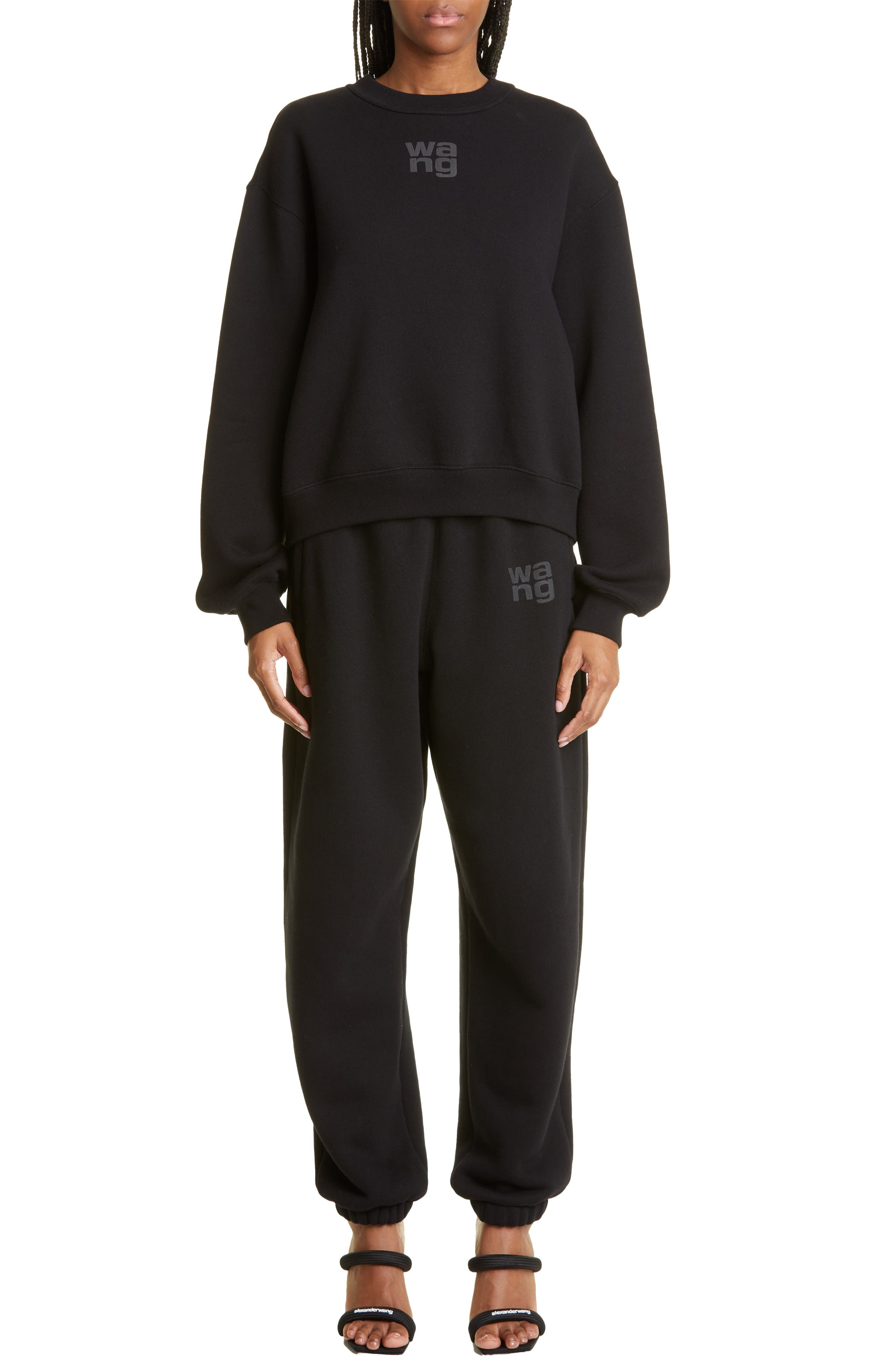 alexanderwang. t Women's Essential Cotton Blend Fleece Logo Sweateshirt - 7
