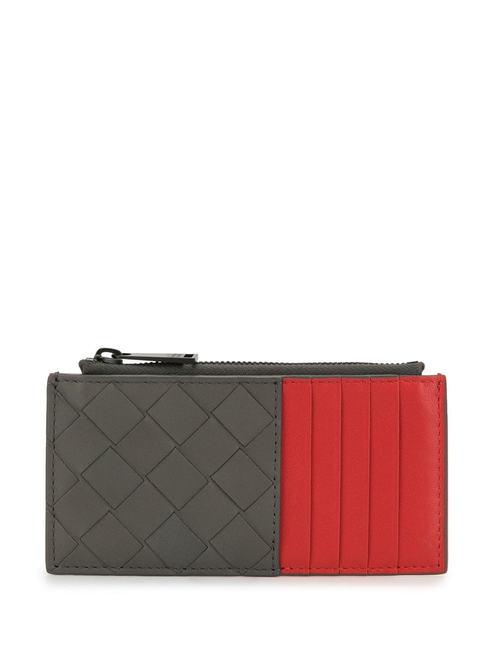 two-tone intrecciato weave cardholder - 2