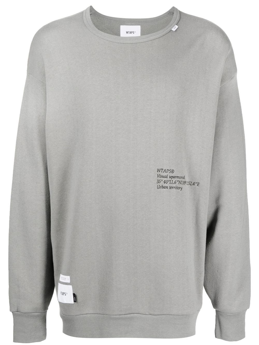 embroidered-logo crewneck sweatshirt - 1