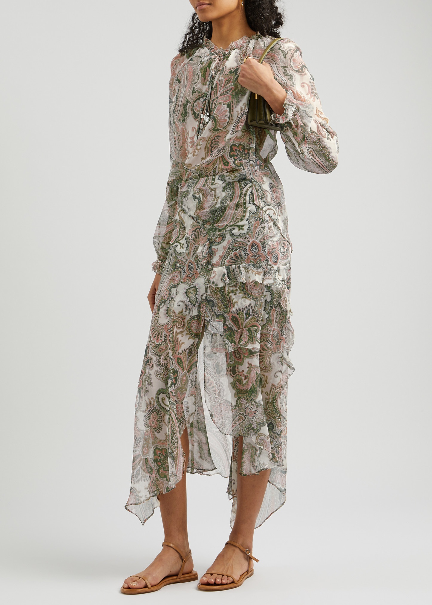 Eleonora paisley-print silk-georgette skirt - 4