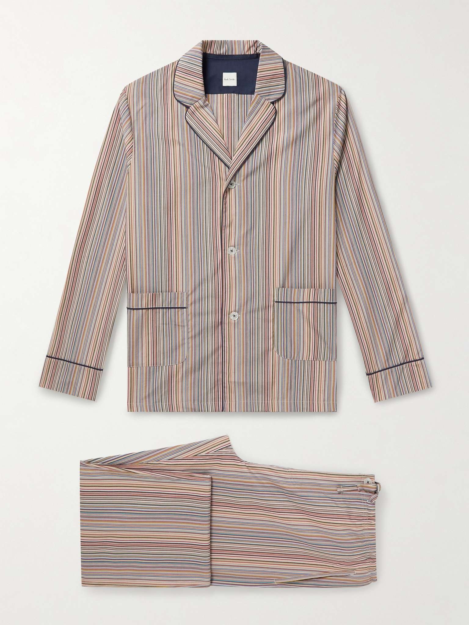 Striped Cotton-Poplin Pyjama Set - 1