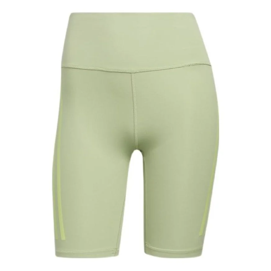 (WMNS) adidas Essentials 3-stripes Waisted Short Leggings 'Green' HD4471 - 1