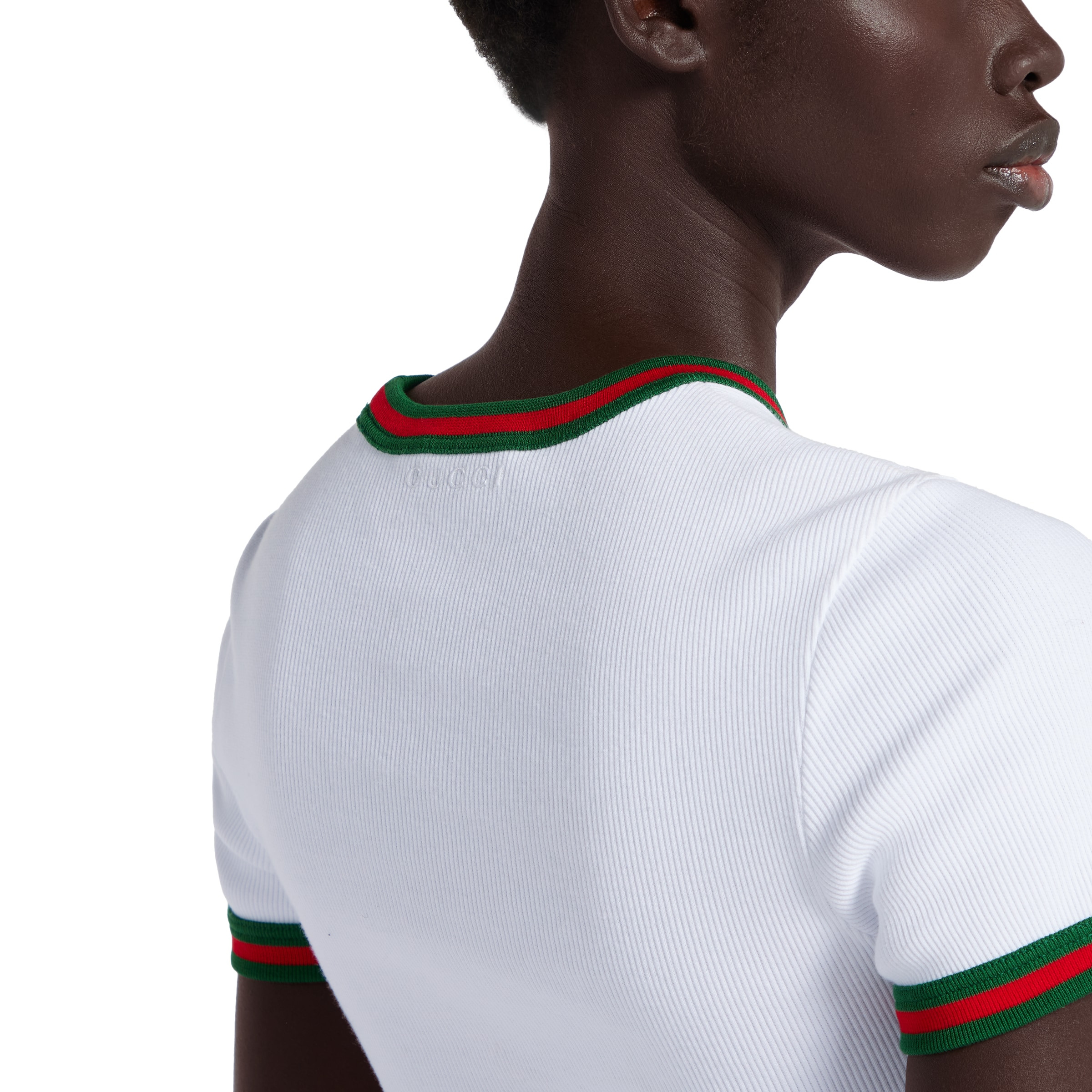 Cotton rib T-shirt with Web - 6
