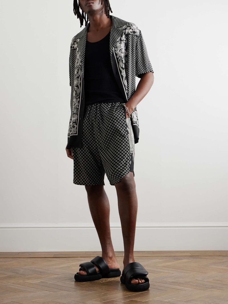 Balmain Straight-Leg Monogrammed Printed Poplin Shorts outlook