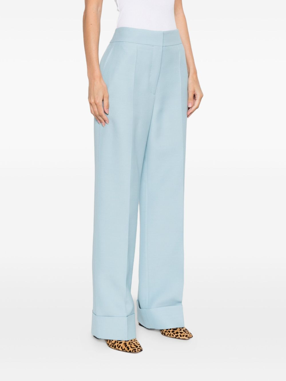 cuffed-hem tailored trousers - 3
