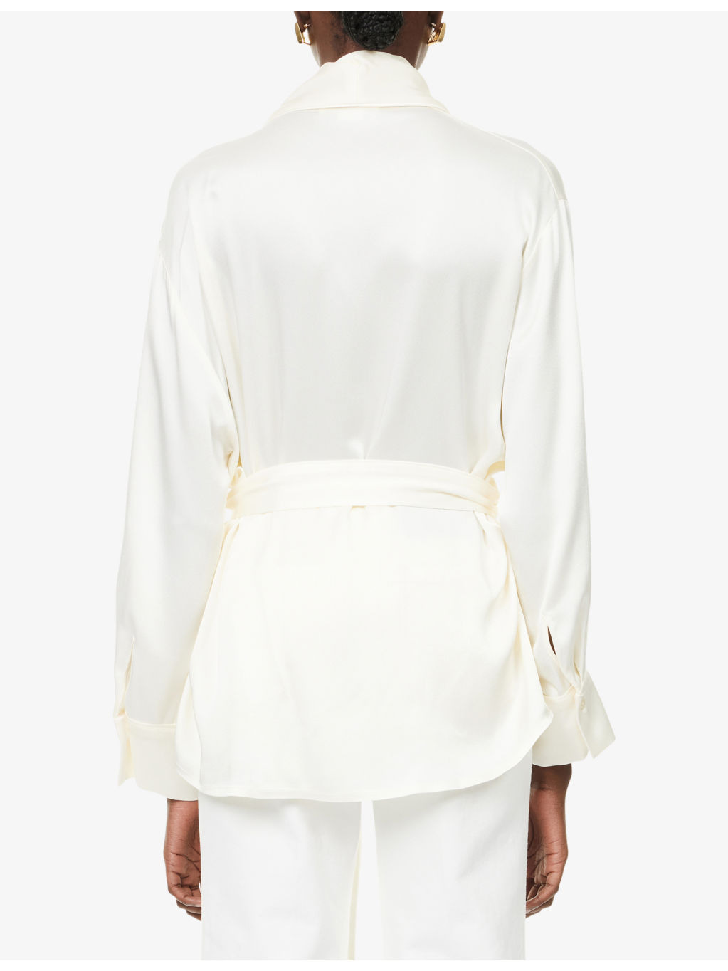 Wrap Belted Woven Blouse - 4