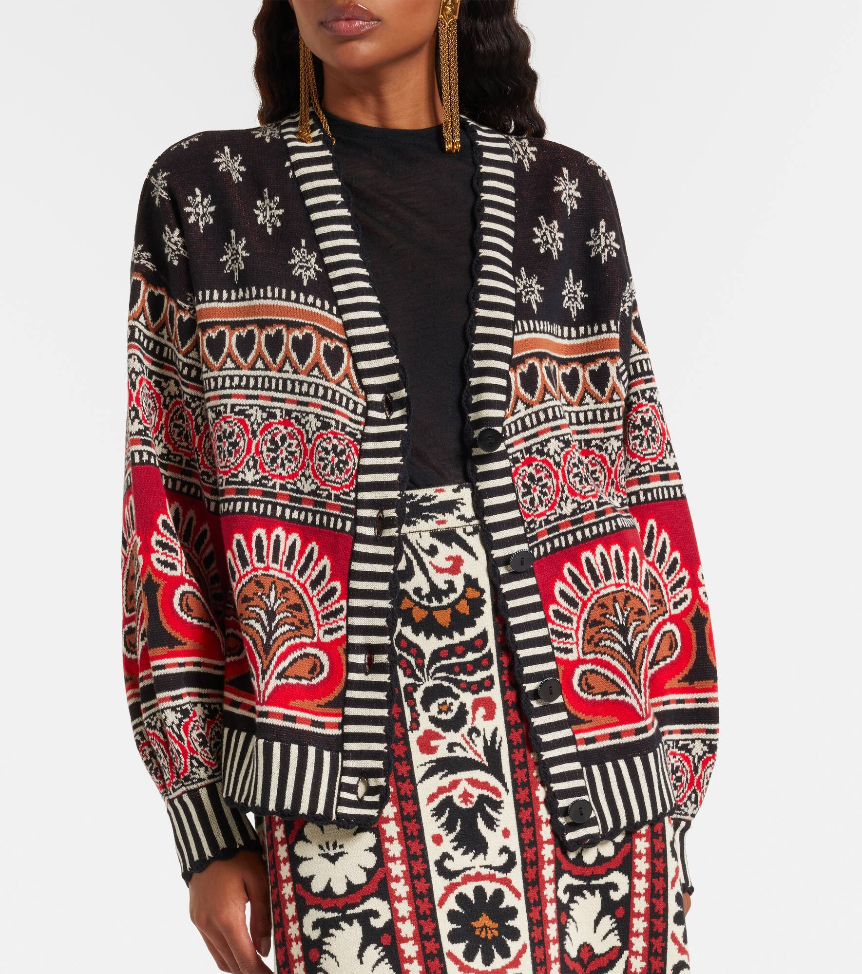 Coconut Grove cotton jacquard cardigan - 6