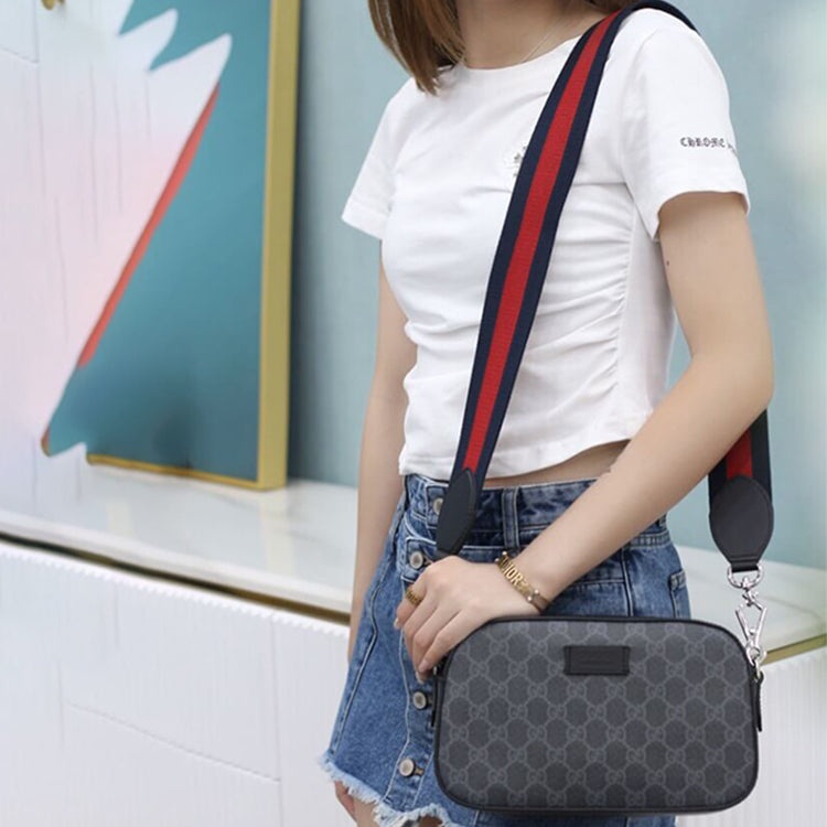 Gucci Logo Stripe Webbing Leather Shoulder Bag 'Black Red' 574886-K5RLN-1095 - 9