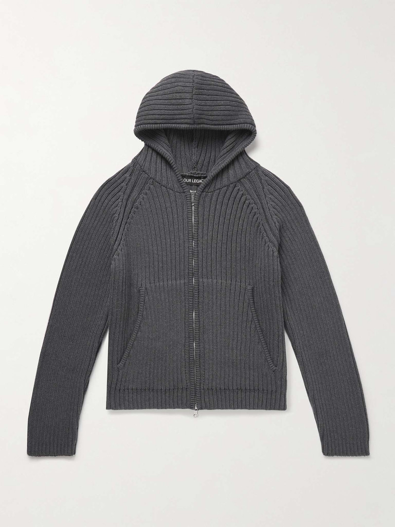 Level Ribbed Cotton Zip-Up Hoodie 1