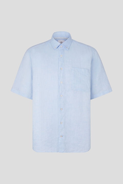 Lykos Short-sleeved linen shirt in Light blue - 1