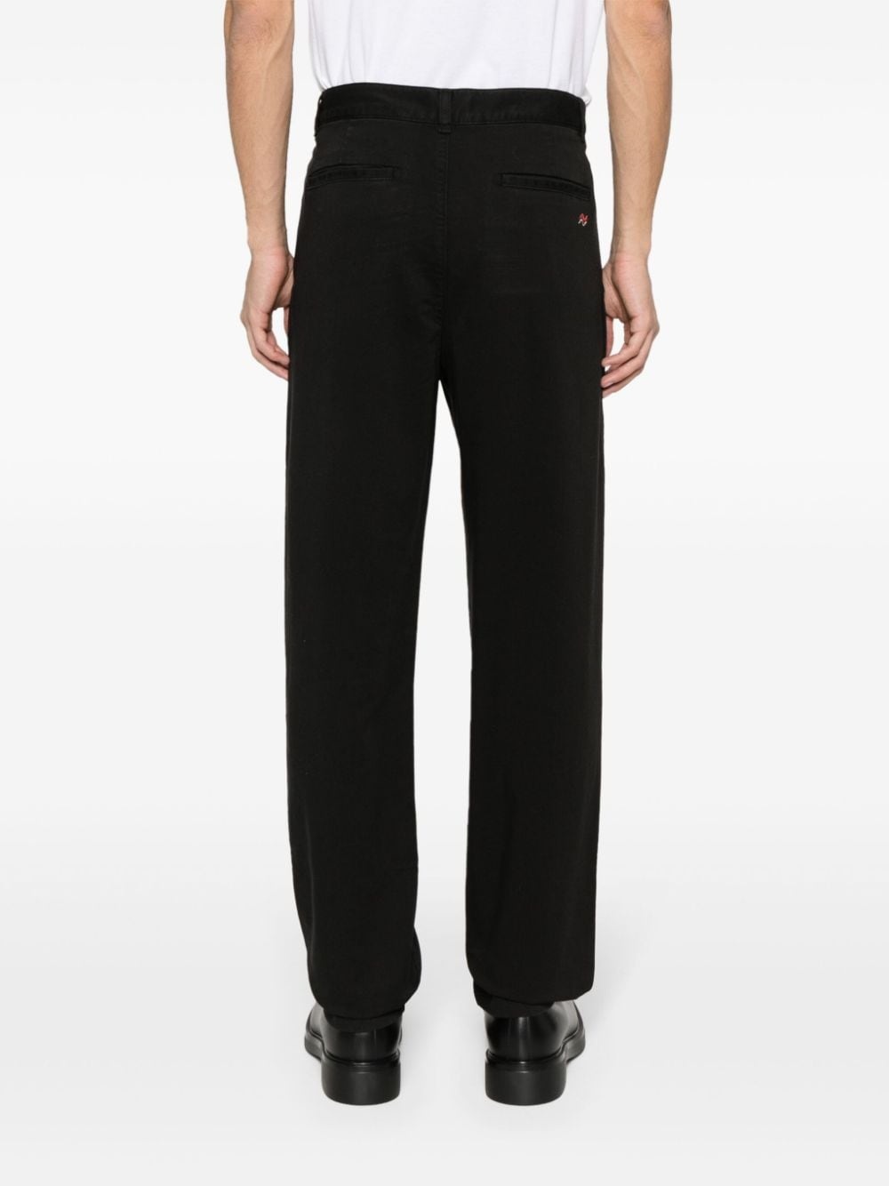 embroidered-motif chino trousers - 4