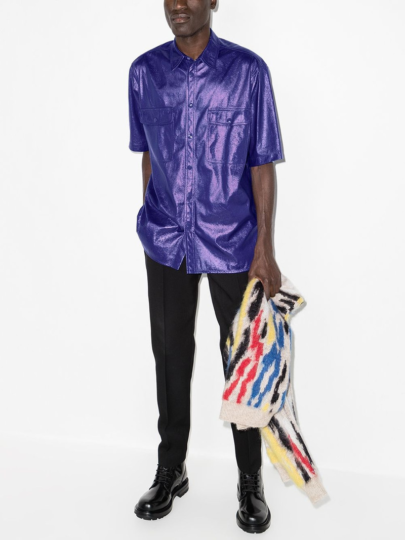 Gilin faux-leather shirt 5