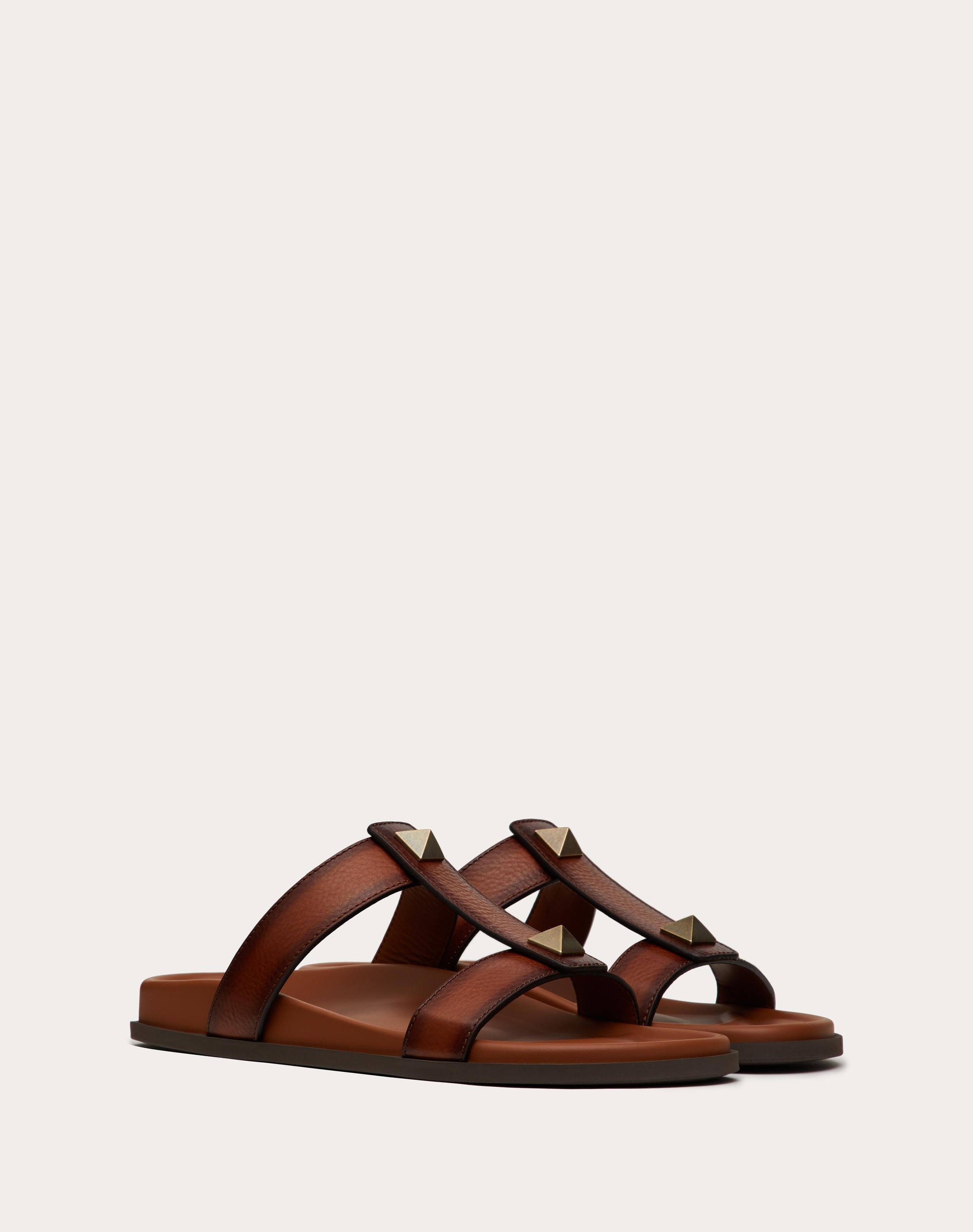 ROMAN STUD SLIDE SANDAL IN COWHIDE - 2