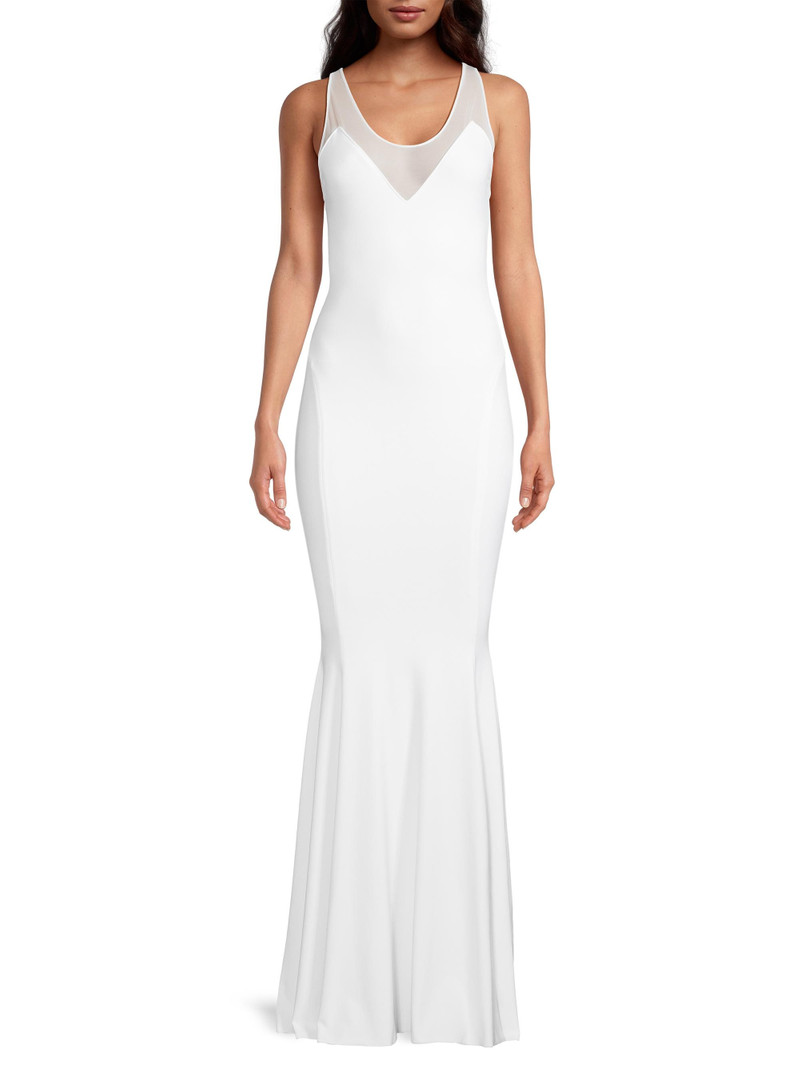 Women's Racerback Fishtail Gown - Snow White 3