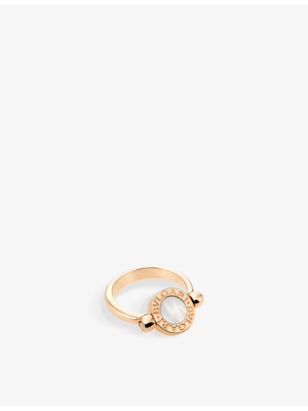 BVLGARI BVLGARI 18ct rose-gold, onyx and mother-of-pearl ring - 4