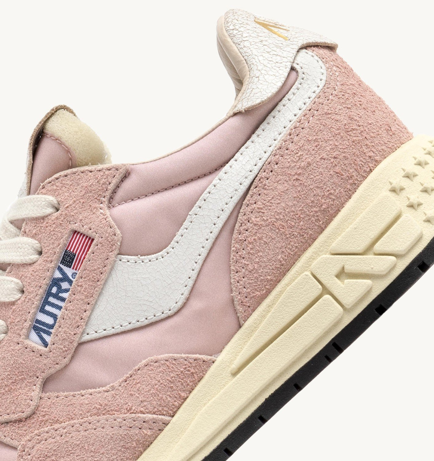 REELWIND LOW SNEAKERS IN WHITE AND POWDER PINK NYLON AND SUEDE - 7