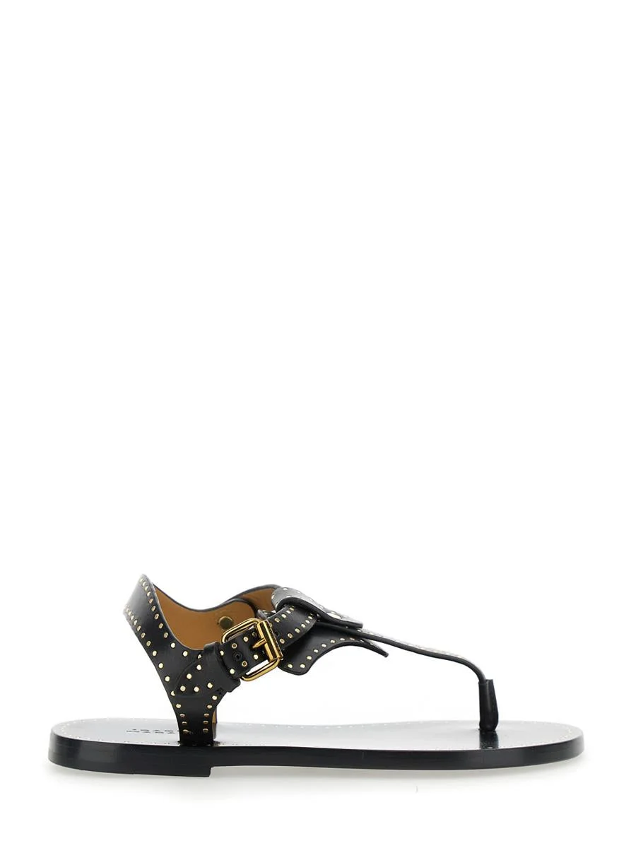 Isabel Marant 'Jooni' Black Sandals With Buckle Closure And Metal Studs In Leather Woman - 1